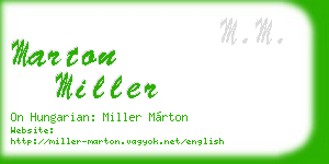marton miller business card