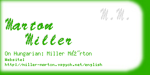 marton miller business card